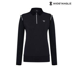 [와이드앵글](하남점)[가격인하] 블랙 여성 TO W.ICE 소매 포인트 소매냉감 티셔츠 WWM25237Z1