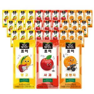 여러가지맛 과일 팩 주스 195ml 망고 오렌지 사과 혼합 32개입 미니 음료수 단체 학교