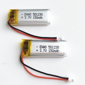 3.7V 150mAh 리튬 폴리머 LiPo 충전지 501230 + Mp3 GPS 블루투스 헤드폰용 JST 1.25mm 2핀 커넥터