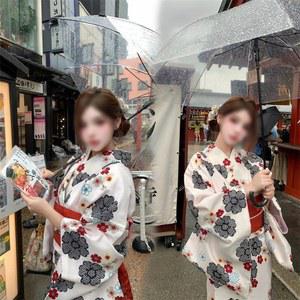 유카타 기모노 옷 료칸 촬영 전통 무녀복 흰색기모노세트