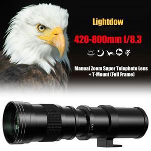 Lightdow 수동 줌 초망원 렌즈  T-마운트 (풀 프레임), 캐논 니콘 후지 M43 펜탁스 L 420-800mm f8.3