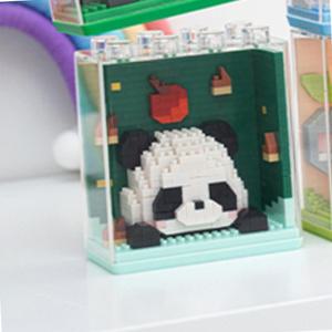 판다블럭 액자형 동물나노블럭 300pcs 판다만들기 유아미술교재 4세장난감