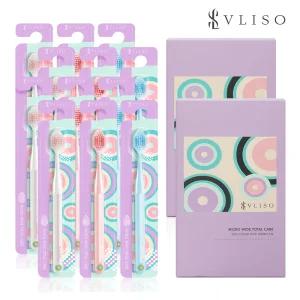 VLISO 브리소 마이크로 와이드 토탈케어 6개입 x 2세트(총12개) 부드러운 칫솔 이중미세모 치석케어