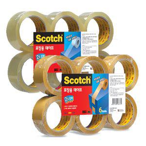 3M 스카치 박스 포장 테이프 6개입 3615R-6 48mmx50m택배 포장용 택배용 디스펜서 테이트 세트