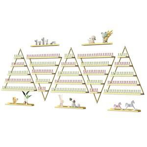 EBANKU 10PCS 네일 폴리쉬 랙 5단 선반 벽 삼각 디스플레이 진열장 케이스 립스틱 향수 홈 스파 샵 오일 정리함 골드