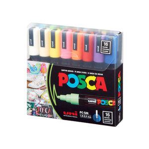 유니 포스카 PC-5M 16C 16색세트 마카펜 수성잉크
