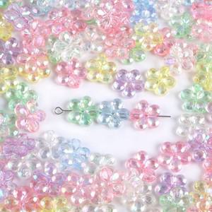 30pcs 투명 아크릴 꽃 구슬 Diy 목걸이 팔찌 열쇠 고리 재료 보석 만들기 비즈 위해