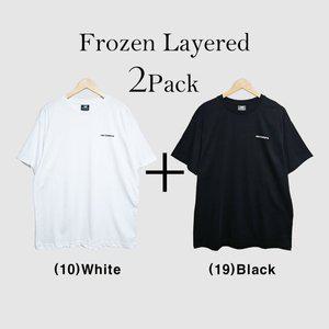 [뉴발란스]NBNEE2A013 화이트 블랙 2장 세트 UNI ESS 레이어드 티셔츠 (2PACK) 남자 여자 공용 기본 반팔