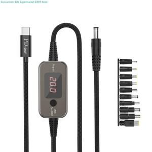 PD100W USB C to DC5521 고속 충전 케이블 5V 9V 12V 20V 5A 조절 가능 전원 공급 (다양한 어댑터 포함)