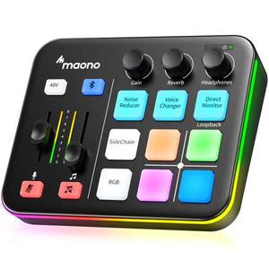 MAONO G1 NEO 게이밍 오디오 믹서, 커스텀 사운드 효과, RGB 스트리밍, XLR 마이크 인터페이스, 게임 음성,