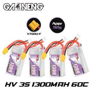 GAONENG RC 헬리콥터 쿼드콥터 FPV 레이싱 드론용 리포 배터리 예비 부품 GNB 3S 1300mAh 11.4V HV 60C 120