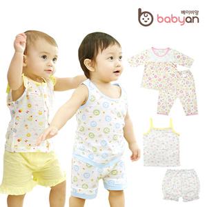 [베이비앙] 국내산 아기 유아 여름내복/5부/반팔/민소매 7부내의/바디슈트/우주복