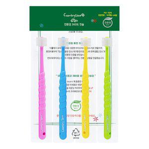 [컨트리세이브] 친환경 360도 칫솔 키즈1단계 (19개월~4세) 칫솔4p