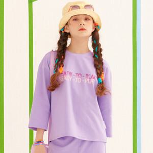 [오션스카이] [2color]여아 레터 그래픽 7부 T-SHIRT