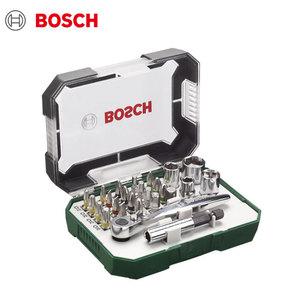 보쉬 미니 라쳇 세트 26pcs 렌치 복스 소켓 일자 십자 육각 별 비트 가정용 공구세트