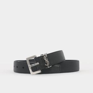 생로랑 25SS 모노그램 YSL로고 3CM 레더 남성 벨트 634440 BRM0E 1000