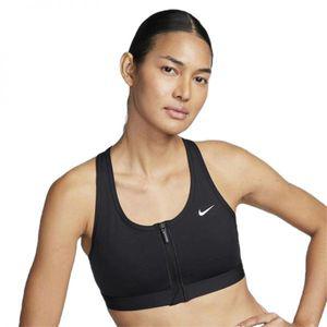 나이키 NIKE 스우시 프런트 지퍼 여성 미디엄 서포트 패드 스포츠 브라 FN2732-010 국내매장판 1354619