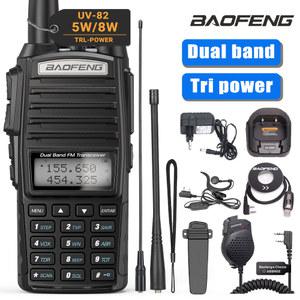 Baofeng UV 82 워키토키 리얼 햄 라디오 커뮤니케이터 듀얼 PTT 장거리 양방향 휴대용 FM 아마추어 스테이션 5W 8W