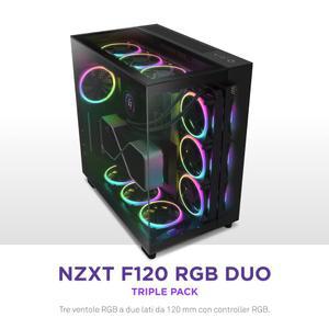 [정품] NZXT F120 RGB 듀오 트리플 팩 - 컨트롤러가 있는 120mm 양면 팬 3개 개별 주소 지정 가능한 LED 20