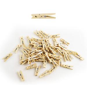 나무집게 (나무색) 2.5cm X 500개 우드 사진집게 사진걸이 메모꽂이