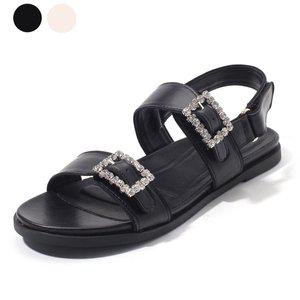 갤러리아 세라 여성 캐주얼 스트랩 샌들 슬링백 C23S405 블랙 1CM