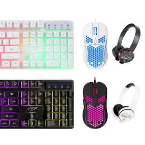 지클릭커 슈퍼 히어로 RGB 게이밍 키보드 마우스 세트 블랙