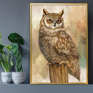 [RG0Q2691]부엉이그림 액자 A2 OWL9 풍수그림 돈들어오는