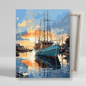 아이러브페인팅 DIY캔버스형 그림그리기 40x50cm 선착장 풍경