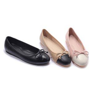 갤러리아 SAERA 세라 라운드 토 투톤 리본 플랫 C23P461 3컬러 1CM