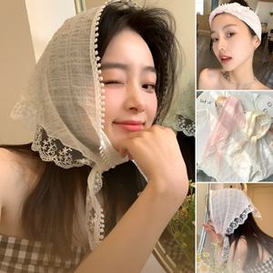 삼각 스카프 반다나 미니 레이스 목스카프 머플러 가방 손잡이 쁘띠 소품