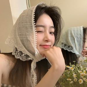 미니스카프 레이스 쁘띠 스카프 여자 목 머리 두건