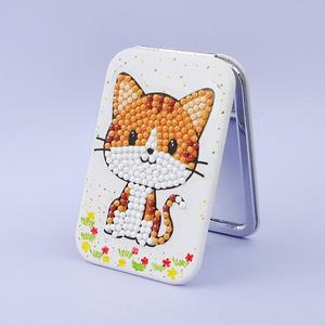 정인아트 직사각양면거울 화이트(6x9.5cm)+보석십자수 세트