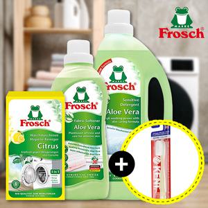 프로쉬 알로에베라 세탁세제 1500ml + 알로에베라 섬유유연제 500ml + 세탁조 클리너 250g (켄트칫솔드림)