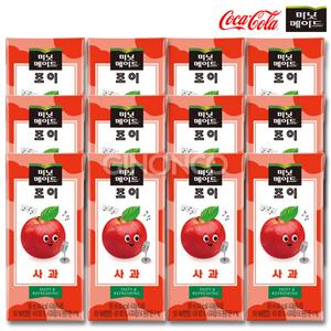 코카콜라 미닛메이드 조이 사과 195ml x12 과즙음료 드링크 음료 학교 탕비실
