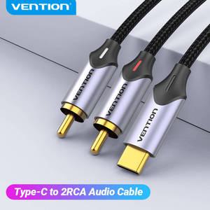 서브우퍼케이블 스테레오 오디오 옥스선 Vention-Type C - RCA 케이블 Huawei용 Y 분배기 Xiaomi 노트북 스