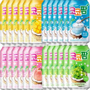 코코팜 340ml 4종 6캔씩 혼합세트 (화이트6+피치핑크6+포도6+망고코넛6) / 총 24캔