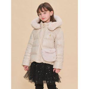 [BEANPOLE KIDS] 여아 프리미엄 미니가방 덕다운 하프패딩  베이지 (BI4X38G90A)