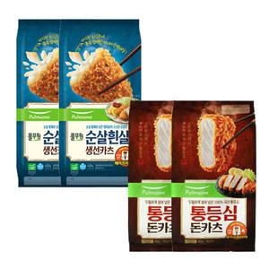 풀무원 순살흰살생선카츠 2개+통등심돈까스 2개