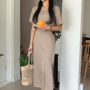 [시크릿라벨] 린넨블라우스&롱스커트SET