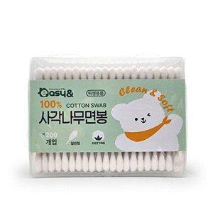 [셀러허브 1][HYIJXC56_4B]사각면봉 코튼 대용량 얇은면봉 200p 순면