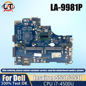 AKEMY DELL Inspiron 5537 3537 15R 노트북 메인 보드 LA-9981P CPU i7-4500U 노트북 마더 보드 전체 테스