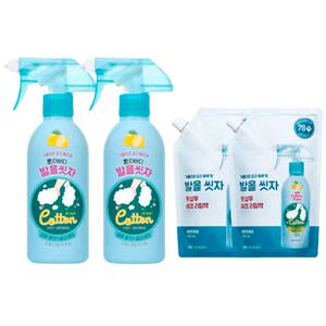 코튼풋 발을씻자 풋샴푸 레몬민트향 본품 385ml + 리필 500ml 각 2개씩
