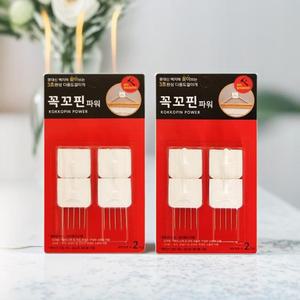 꼭꼬핀 파워 벽걸이 후크 일자형 U자형 꼬꼬핀 소품걸이 벽지핀 무타공 화이트 (4P)