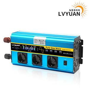 녹원 캠핑용 차량용 차박 인버터 순수정현파 LCD 6000W 60hz 220V  한국형 KC인증