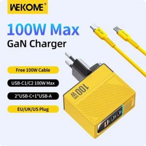 WEKOME 100W C타입 GaN 충전기 고속 충전 4.0 3.0 USB PD 어댑터 맥북 프로 아이패드 아이폰 15 화웨이용