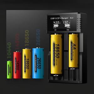3.7V 18650배터리 AA 충전 C타입 LCD 스마트 배터리 충전기 2구