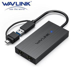 WAVLINK USB 3.1, C to 싱글, 듀얼 HDMI 어댑터, DL6950, SM768 칩, 2K, 5K @ 60Hz 모니터, 윈도우, M1, M2