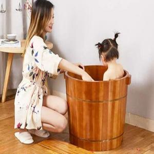 반신 원목 욕조 어린이 목욕통 편백 히노끼 가정용 간이 족욕