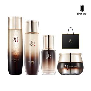 수려한 기초4종 자우 럭셔리진 스킨+에멀전+크림+앰플+쇼핑백