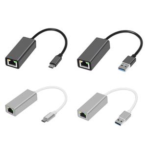 PC 노트북 태블릿용 기가비트 이더넷 유선 LAN 어댑터 USB C타입 네트워크 RJ45